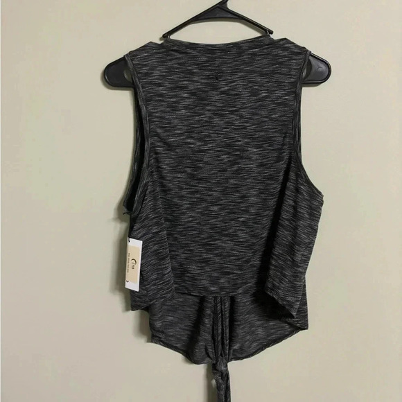 Zyia Active Infinity Tank Top Tie Front Space Dye Black Size XXL New NWT - Picture 2 of 7